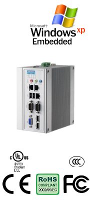 Division 2 Certified Intel® Atom™ D510 DIN-rail PC with 3 x LAN