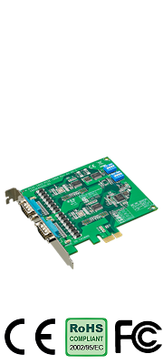 PCIE-1604B 2-port RS-232 PCI Express Communication Card w/Surge