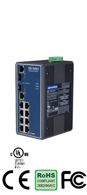 EKI-7629CI 8+2G Combo Port Gigabit Unmanaged Industrial Ethernet Switch w/ Wide Temp