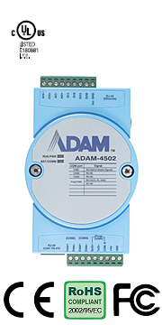 ADAM-4502 Ethernet-enabled Communication Controller with 2-ch AI/O and 4-ch DI/O