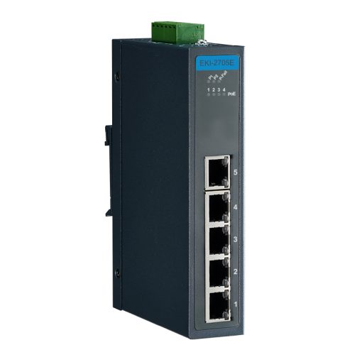 EKI-2705E-1GPI 4FE PoE+1GE, Unmanaged Ethernet Switch, IEEE802.3af/at, 24~48VDC, -40~75℃ - Image 2