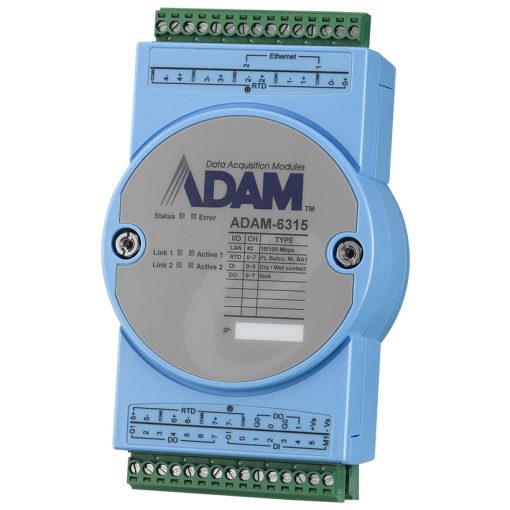 ADAM-6315 8 RTD/6DI/8DO IoT Modbus/OPC UA Ethernet Remote I/O