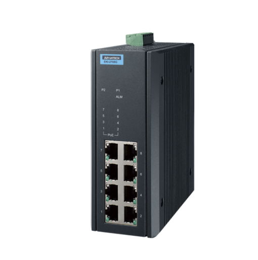 EKI-2708G-PI 8GE Port Gigabit Unmanaged Industrial PoE Ethernet Switch