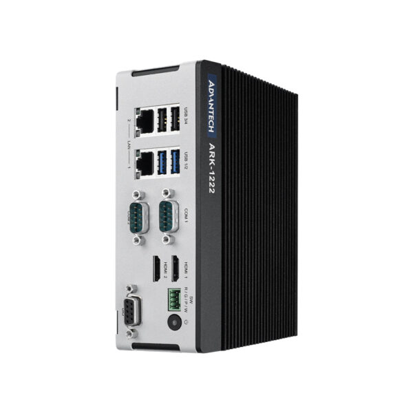 ARK-1222 Intel N97 and x7433RE Quad Core SoC with dual HDMI, dual LAN, four COM DIN-Rail Fanless Box PC