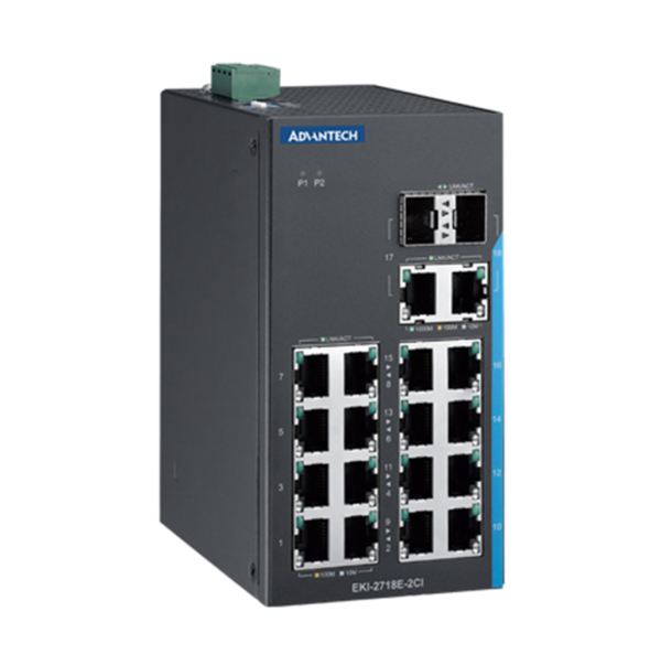 EKI-2718E-2CI 16FE + 2GE Combo Port Unmanaged Switch