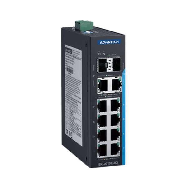 EKI-2710E-2CI 8FE + 2GE Combo Port Unmanaged Switch